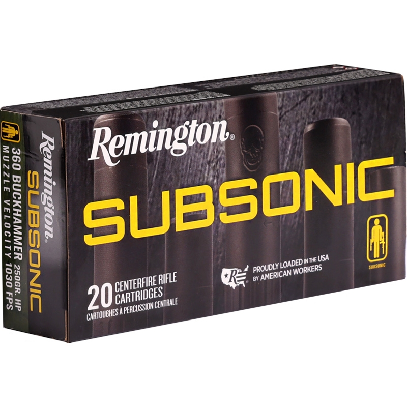 Remington Subsonic 360 Buckhammer Ammo 250 Grain Bonded Hollow Point - 27745