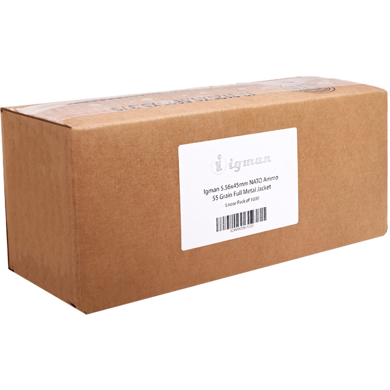 Igman 5.56x45mm NATO Ammo 55 Grain Full Metal Jacket Loose Pack of 1000 - IGMAN556-1000