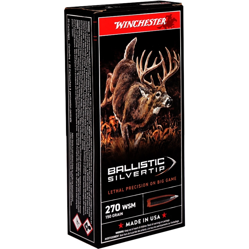 Winchester Ballistic Silvertip 270 WSM Ammo 150 Grain Polymer Tip - SBST2705A