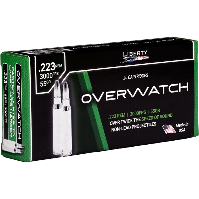 Liberty Overwatch 223 Ammo 55 Grain Hollow Point - LA-OW223-55-3000