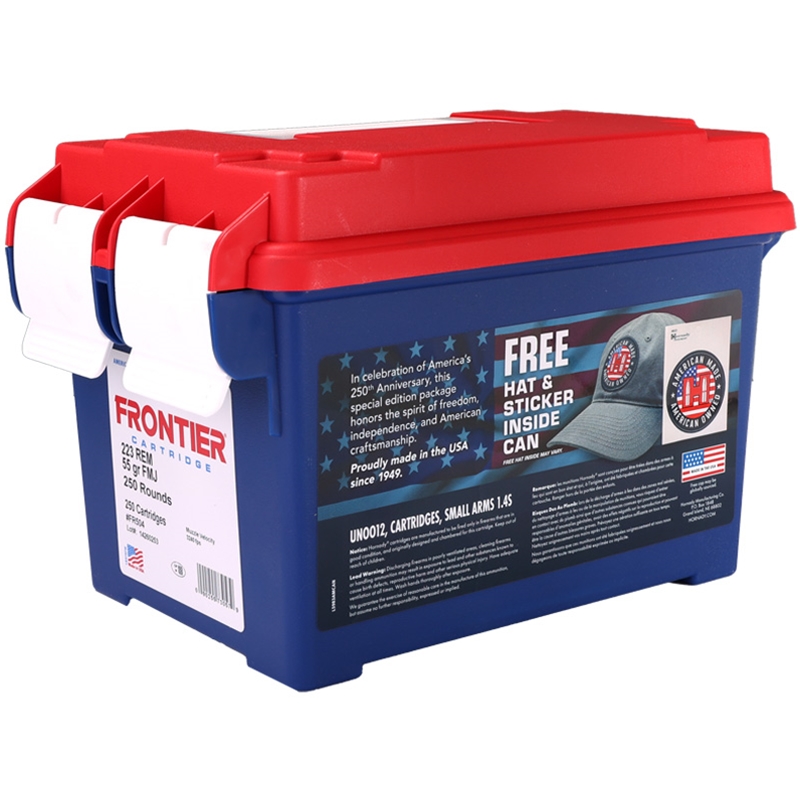 Hornady Frontier 223 Ammo 55 Grain Full Metal Jacket 250th Anniversary Combo Pack - FR504
