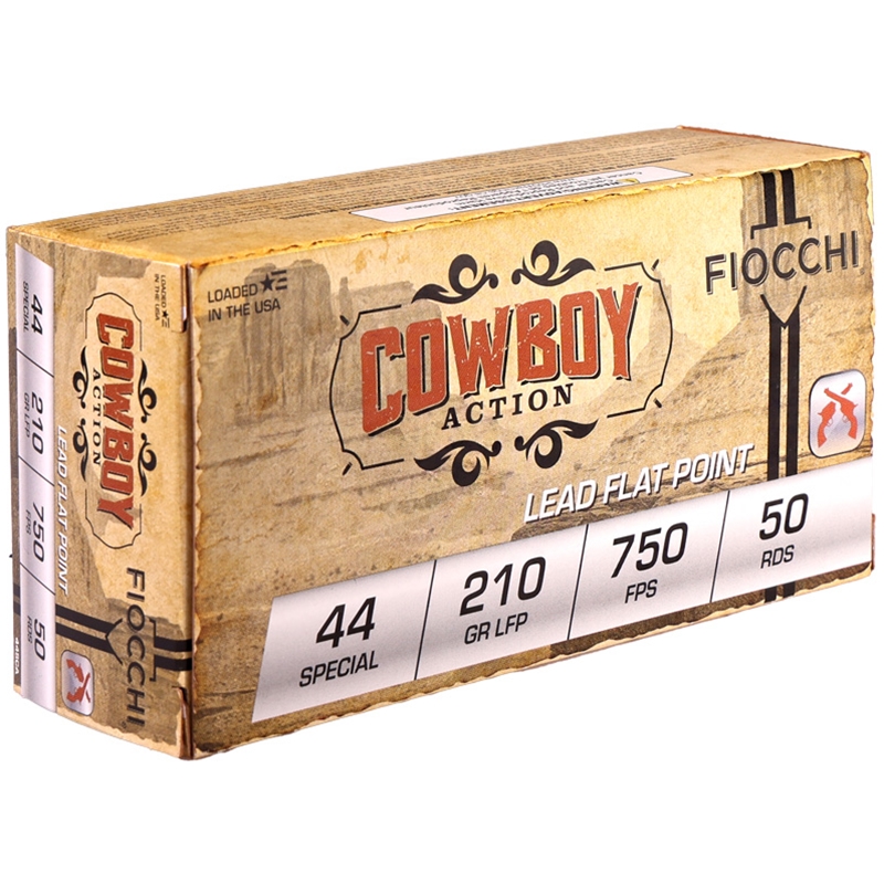 Fiocchi Cowboy Action 44 S&W Special Ammo 210 Grain Lead Flat Point - 44SCA