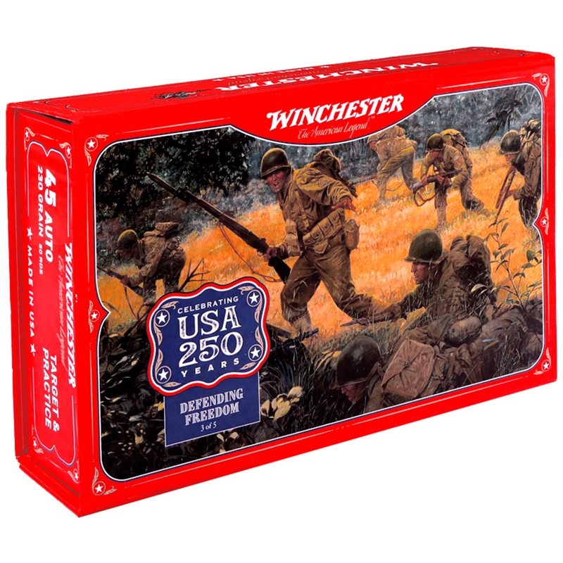 Winchester Power-Point 45 ACP Ammo 230 Grain Full Metal Jacket 250th Anniversary Edition - USA45250