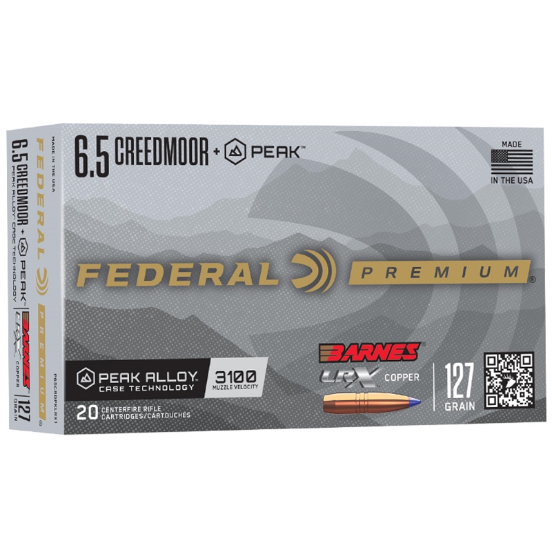 Federal Premium 6.5mm Creedmoor +Peak Ammo 127 Grain Barnes Solid Copper (LRX) - P65CRDPKLRX1
