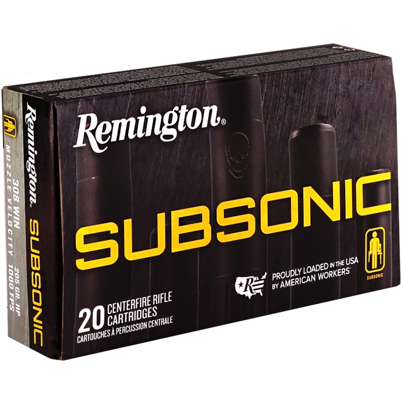 Remington Subsonic 308 Winchester Ammo 205 Grain Hollow Point - 27746