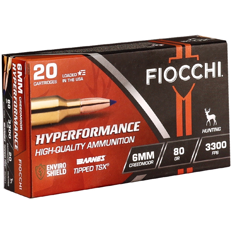 Fiocchi Hyperformance 6mm Creedmoor Ammo 80 Grain Polymer Tip (TSX) - 6CMTT