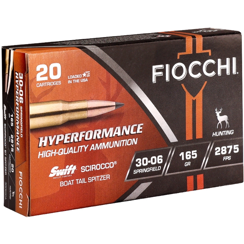 Fiocchi Hyperformance 30-06 Springfield Ammo 165 Grain Boat Tail Spitzer - 3006SCA
