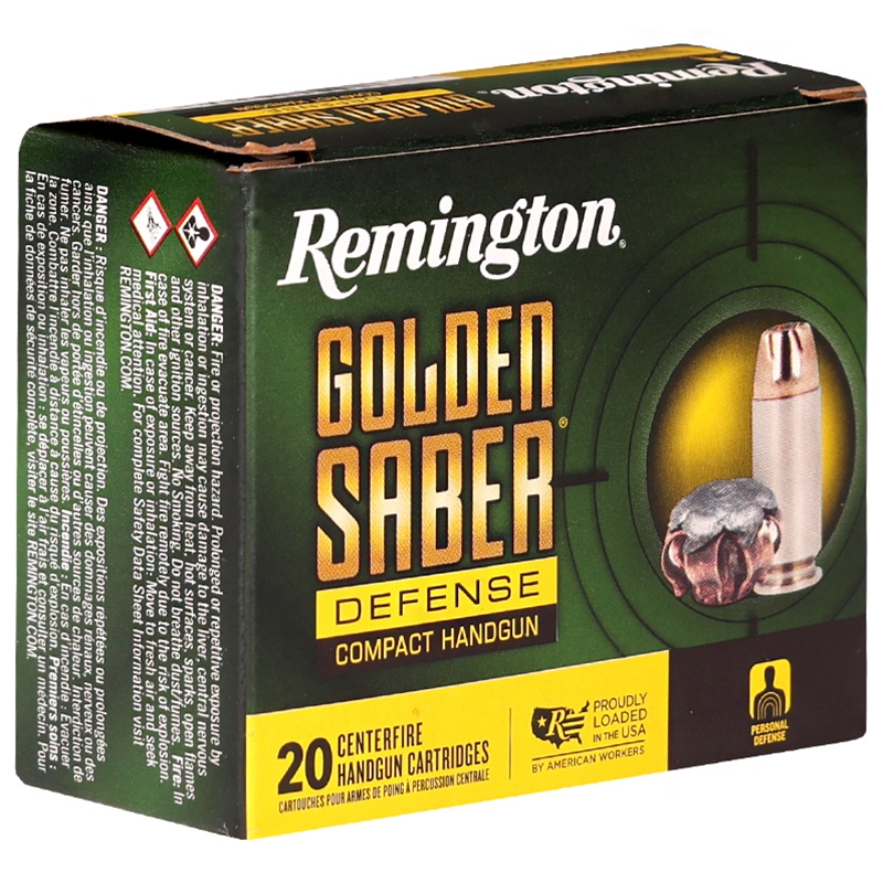 Remington Golden Saber Defense 40 S&W Ammo 180 Grain Jacketed Hollow Point - 27618
