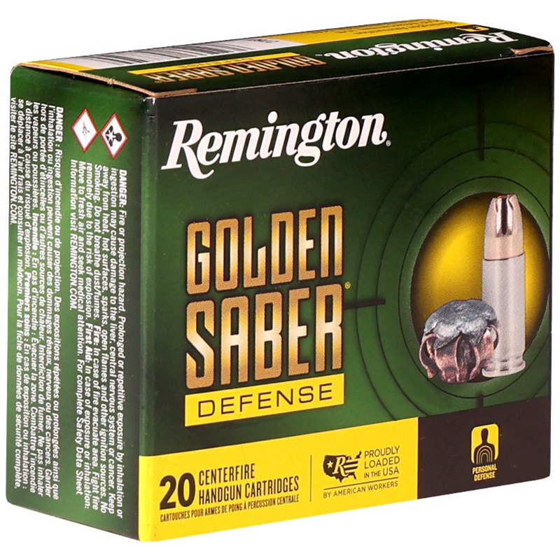 Remington Golden Saber 9mm Ammo 124 Grain Brass Jacketed Hollow Point - 27601