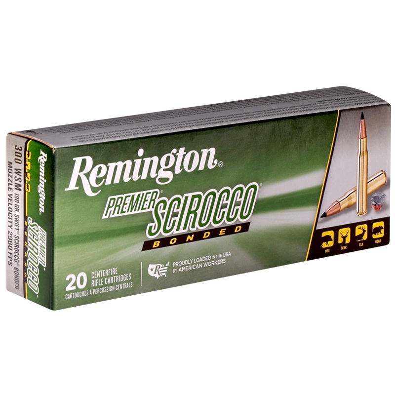 Remington Premier Scirocco Bonded 300 WSM Ammo 180 Grain Polymer Tip - 29345