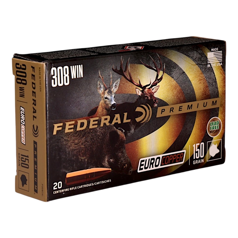 Federal Premium 308 Winchester Ammo 150 Grain Polymer Tip (Lead-Free)  - P308CXI