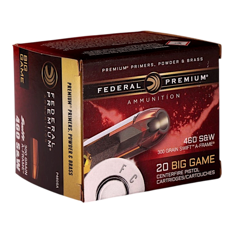 Federal Premium 460 Magnum Ammo 300 Grain Swift A-Frame Jacketed Hollow Point - P460SA