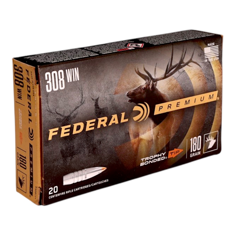 Federal Premium 308 Winchester Ammo 180 Grain Trophy Bonded Tip - P308TT1