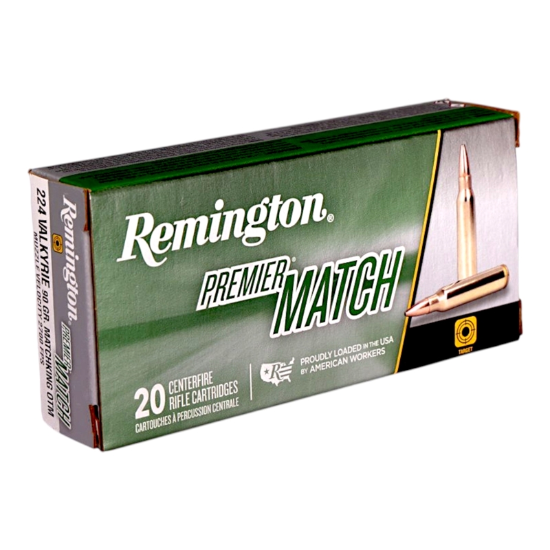 Remington Premier Match 224 Valkyrie Ammo 90 Grain Boat Tail Hollow Point - 21201