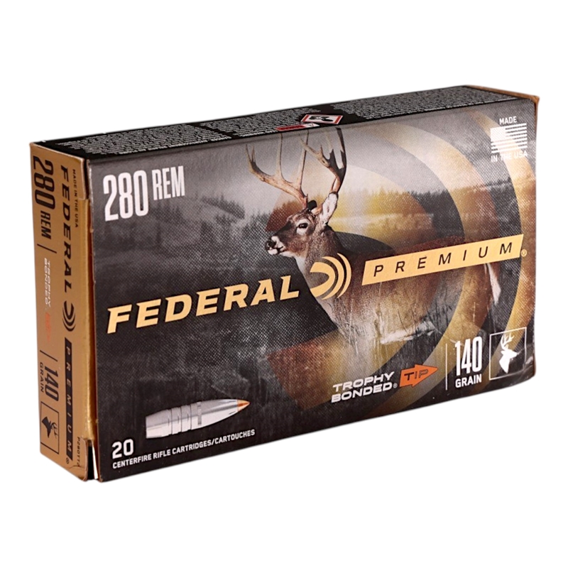 Federal Premium 280 Rem Ammo 140 Grain Trophy Bonded Tip - P280TT2
