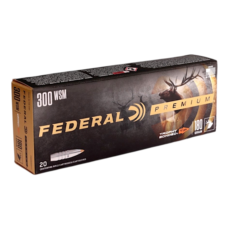 Federal Premium 300 Win Short Mag Ammo 180 Grain Trophy Bonded Tip - P300WSMTT1
