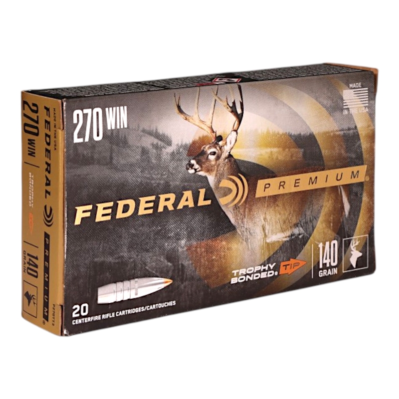 Federal Trophy Bonded Tip 270 Winchester Ammo 140 Grain Polymer Tip - P270TT3