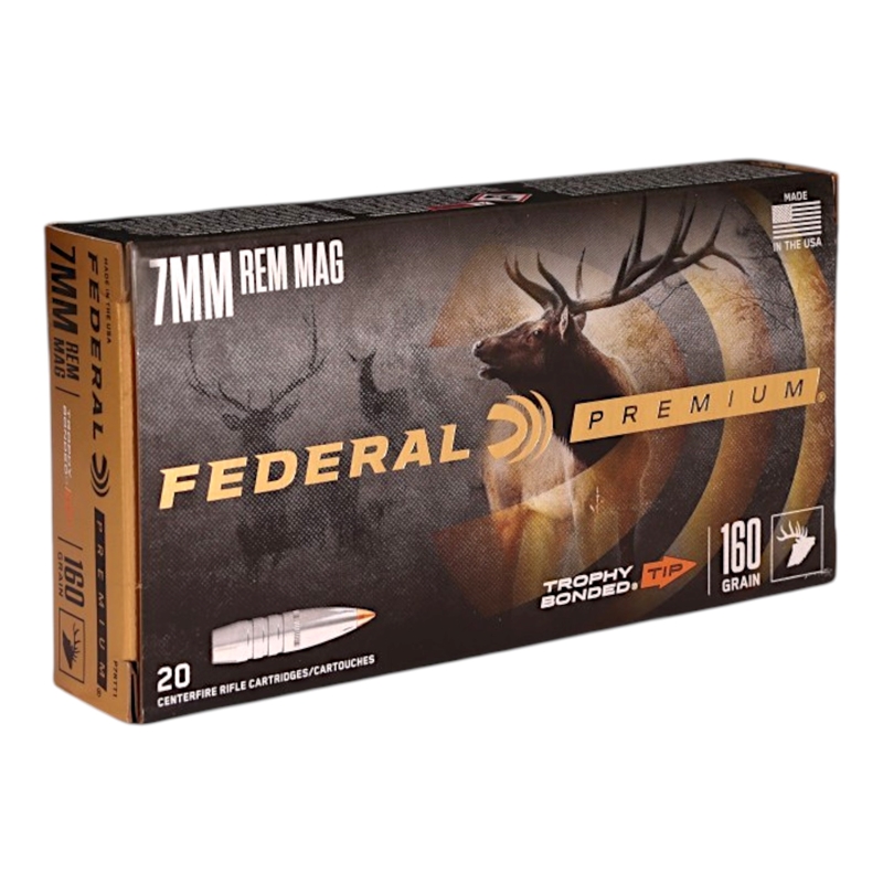 Federal Trophy Bonded Tip 7mm Remington Magnum Ammo 160 Grain Bonded Polymer Tip - P7RTT1