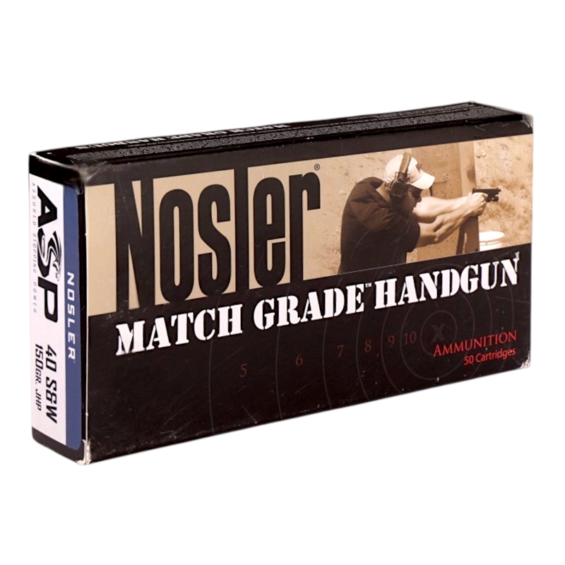 Nosler Assured Stopping Power Match Grade 40 S&W Ammo 150 Grain Jacketed Hollow Point - 51181
