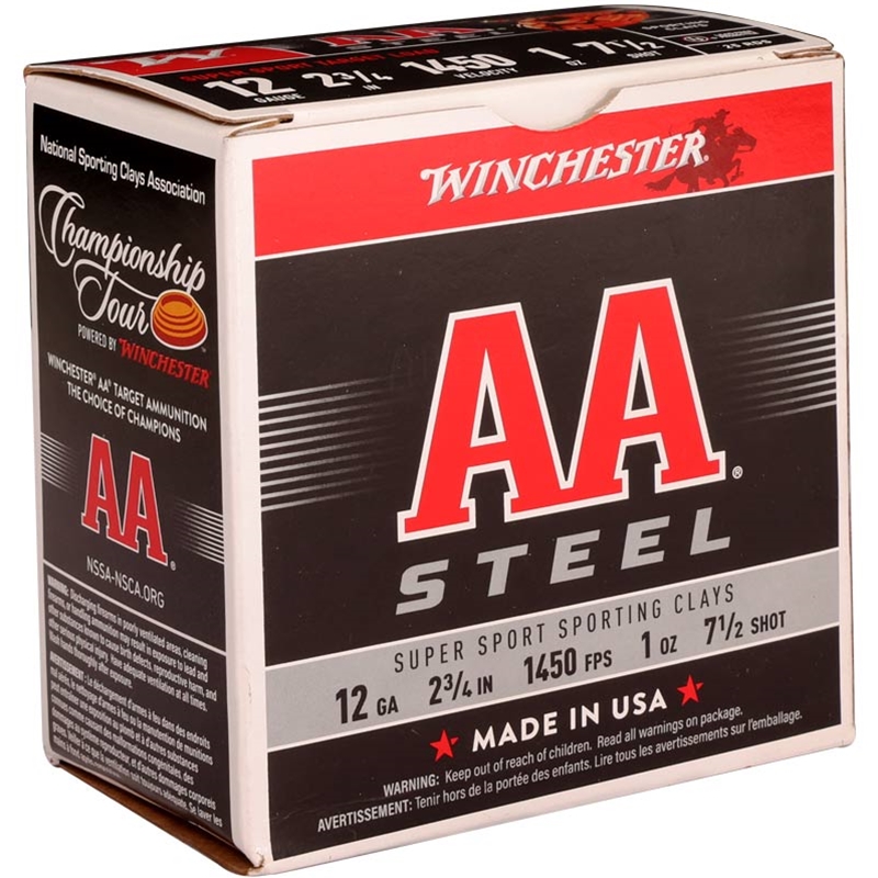 Winchester AA Steel 12 Gauge Ammo 2 3/4 oz #7 1/2 Steel Shot - AASCL12S7