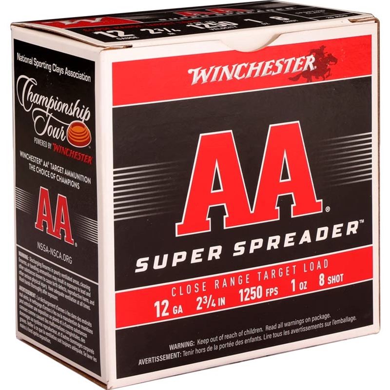 Winchester AA Super Spread 12 Gauge Ammo 2 3/4 1 oz #8 Lead Shot - AASL128