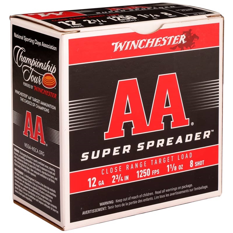 Winchester AA Super Spread 12 Gauge Ammo 2 3/4 1 1/8 oz Lead Shot - AAS128