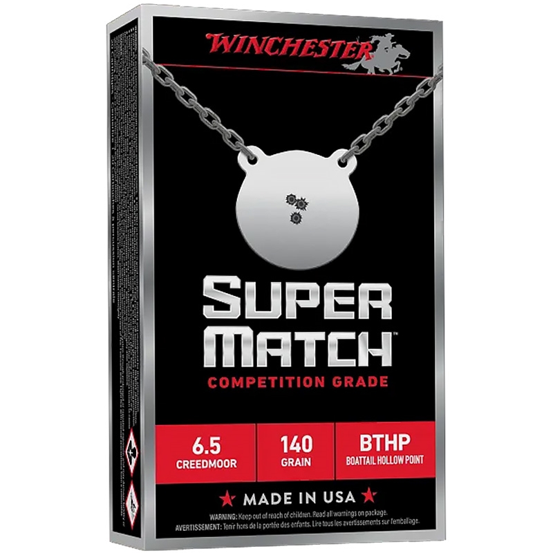 Winchester Super Match 6.5 Creedmoor 140 Grain Boat Tail Hollow Point - SM65CM