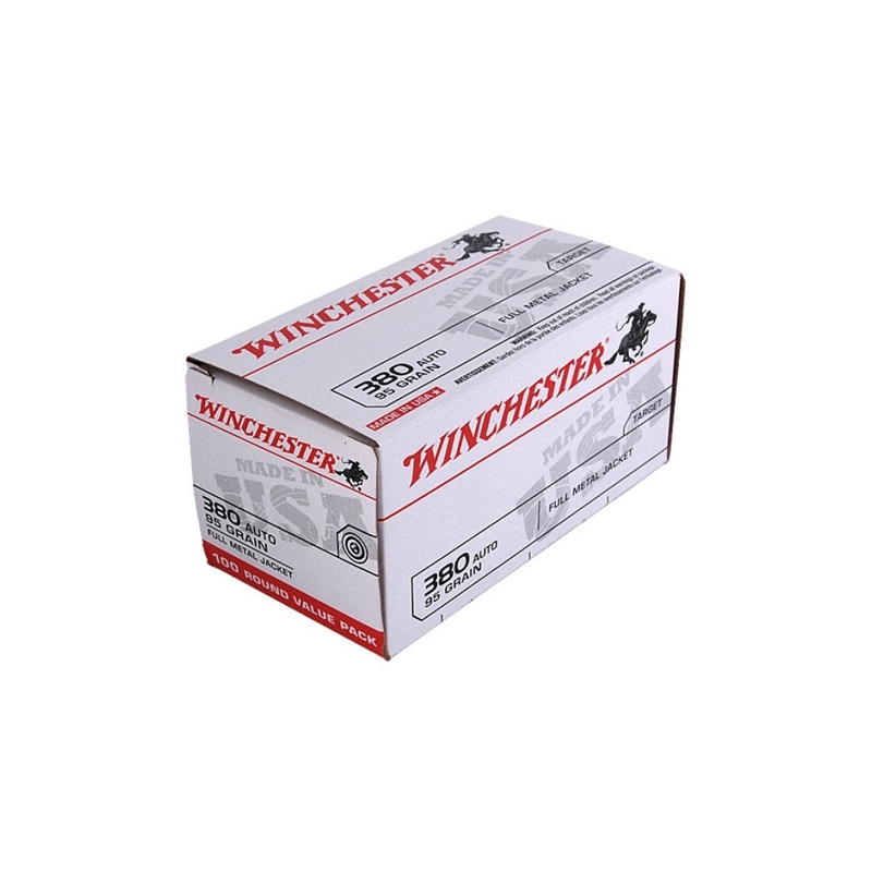 Winchester USA 380 ACP AUTO 95 Grain Full Metal Jacket Value Pack