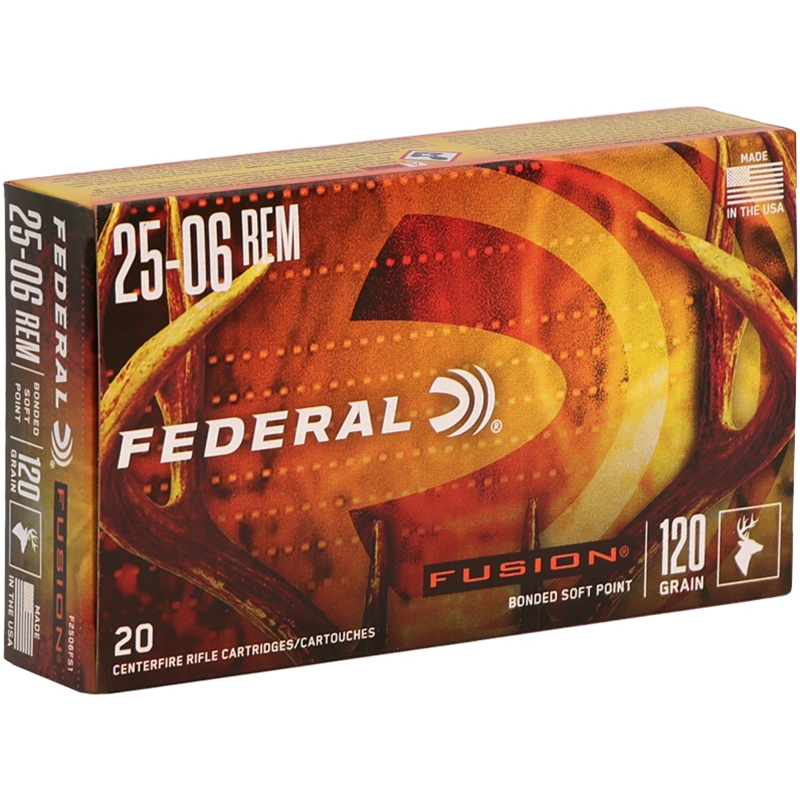 Federal Fusion 25-06 Remington Ammunition 120 Grain Bonded Soft Point - F2506FS1