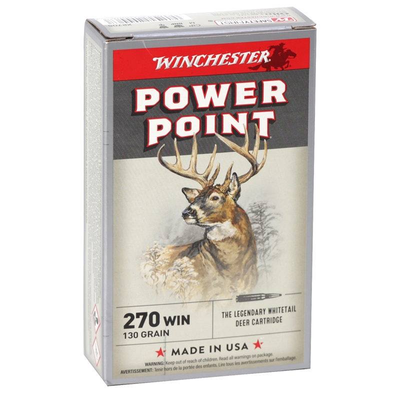Winchester Power Point 270 Winchester Ammo 130 Grain Soft Nose Jacket
