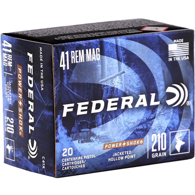 Federal Power-Shok 41 Remington Magnum Ammo 210 Grain Jacketed Hollow Point