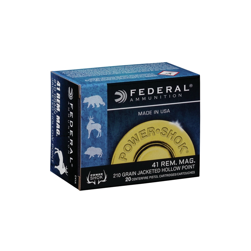 Federal Power-Shok 41 Remington Magnum Ammo 210 Grain Jacketed Hollow Point