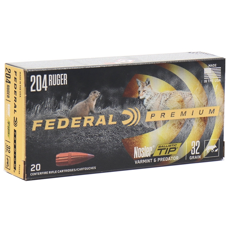 Federal Premium Vital-Shok 204 Ruger Ammo 32 Grain Nosler Ballistic 