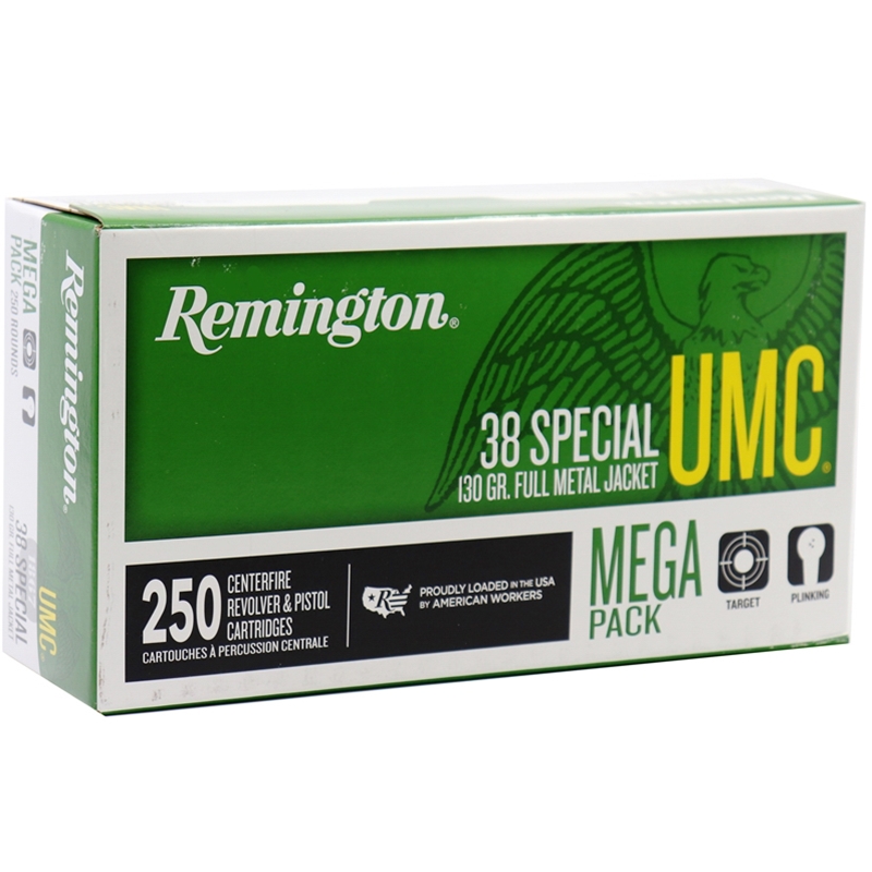 Remington UMC 38 Special Ammo 130 Grain Full Metal Jacket Mega Pack