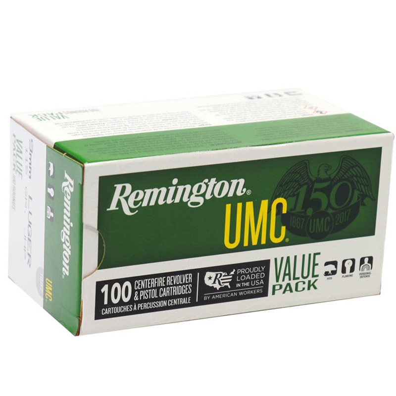 Remington UMC 9mm Luger Ammo 115 Grain Jacketed Hollow Point Value Pack