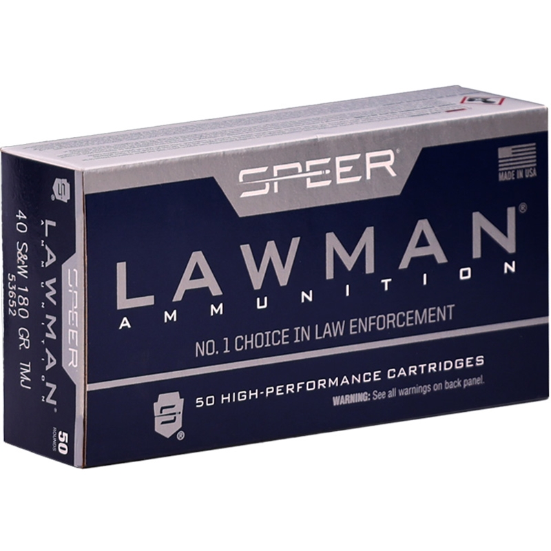 Speer Lawman 40 S&W Ammo 180 Grain Total Metal Jacket - 53652