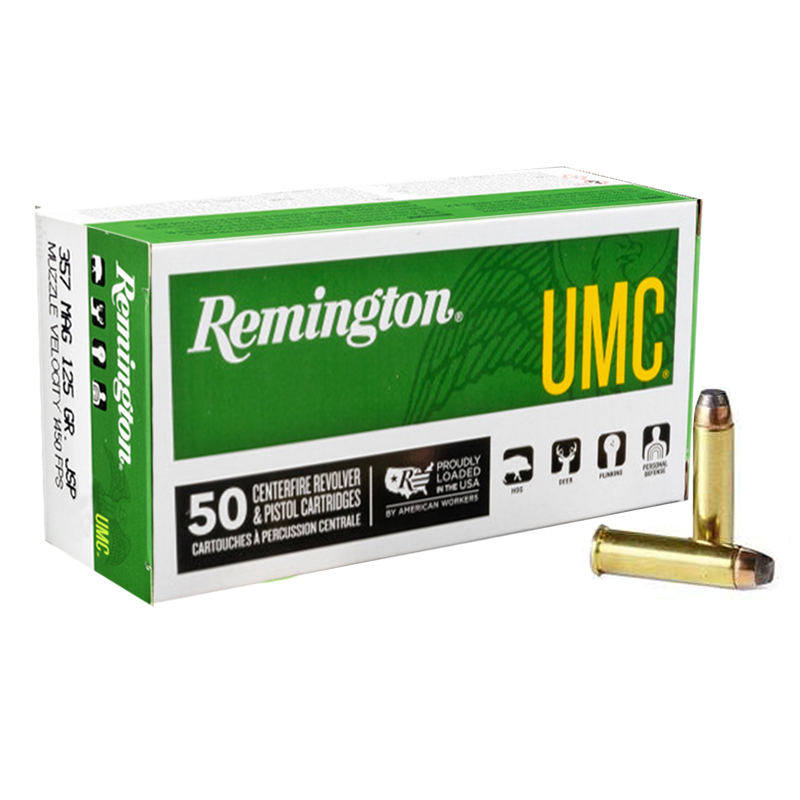 Remington UMC 357 Magnum Ammo 125 Grain Jacketed Soft Point