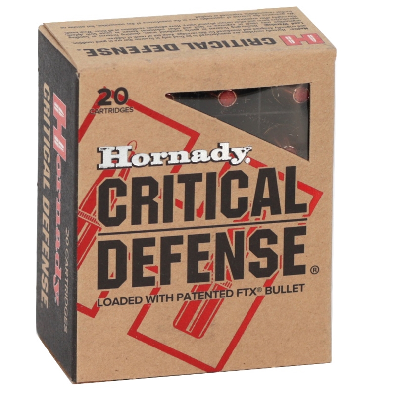 Hornady Critical Defense 40 S&W Ammo 165 Grain Flex Tip Expanding