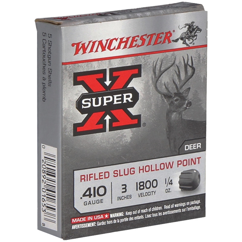 Winchester Super-X 410 Bore Ammunition 3'' 1/4 oz Rifled Slug - X413RS5