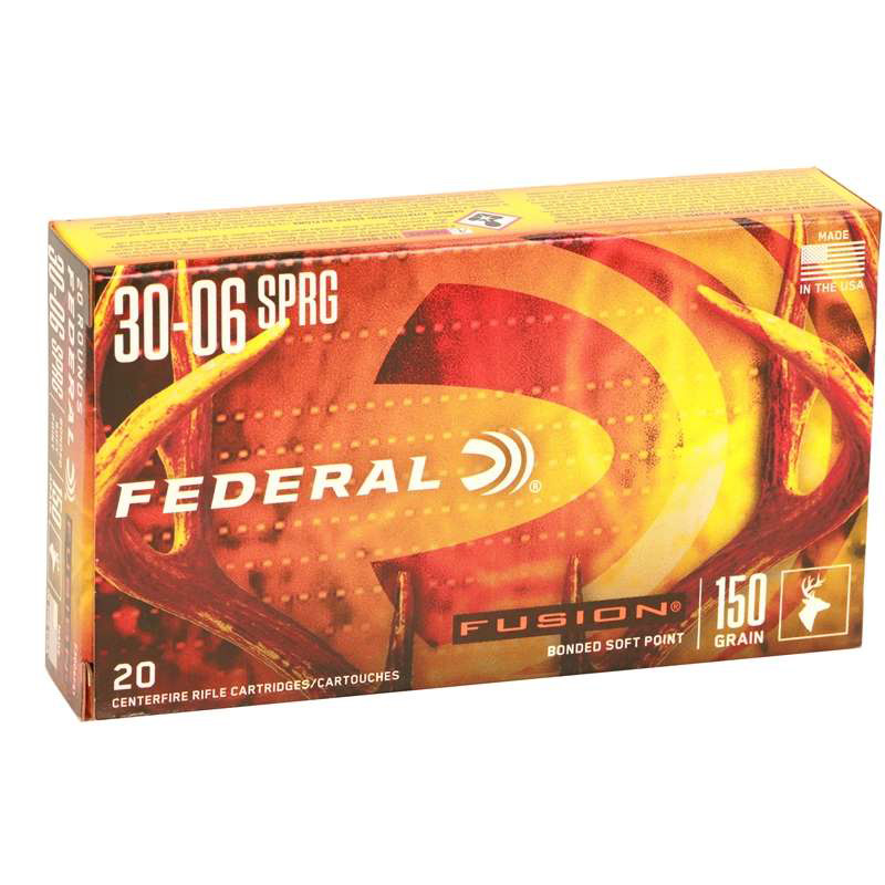 Federal Fusion 30-06 Springfield Ammo 150 Grain Spitzer Boat Tail
