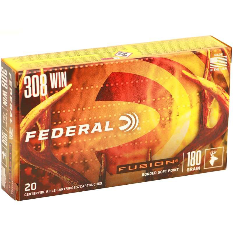Federal Fusion 308 Winchester Ammo 180 Grain Bonded Soft Point