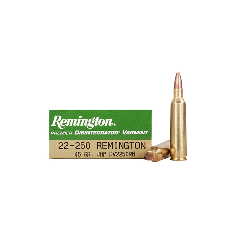 Remington Premier Disintegrator Varmint 22-250 Remington 45 Grain Jacketed Iron Core Hollow Point Lead-Free