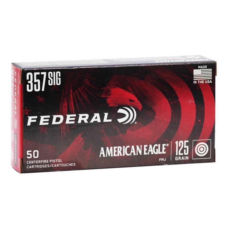 Federal American Eagle 357 SIG Ammo 125 Grain Full Metal Jacket