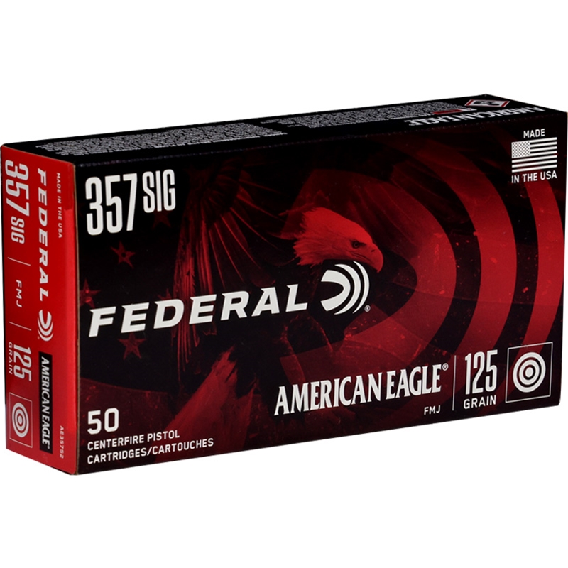 Federal American Eagle 357 SIG Ammunition 125 Grain Full Metal Jacket - AE357S2