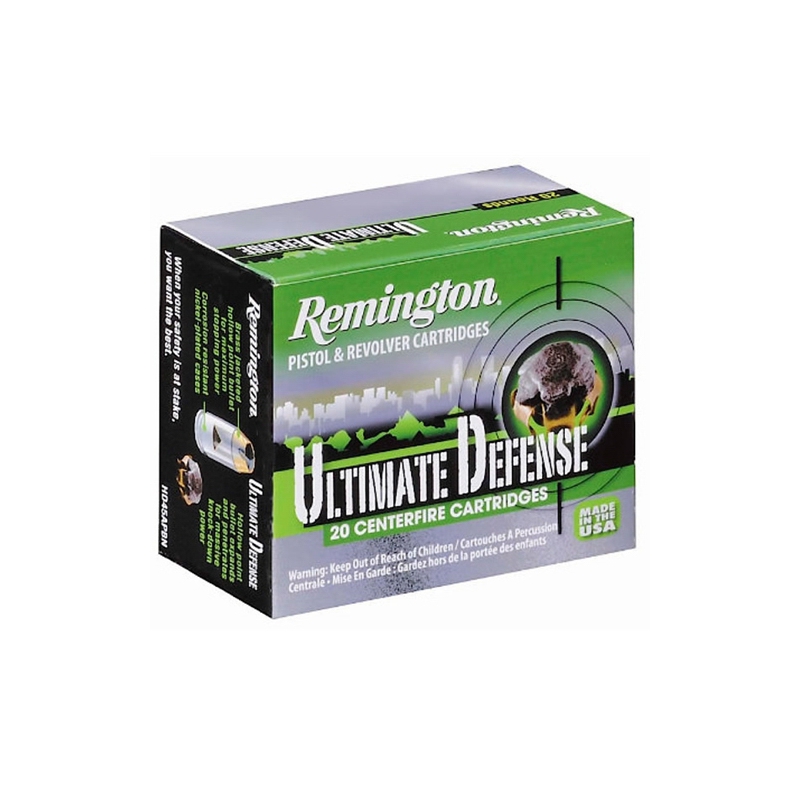 Remington Ultimate Home Defense 45 ACP AUTO 230 Grain Brass Jacketed Hollow Point