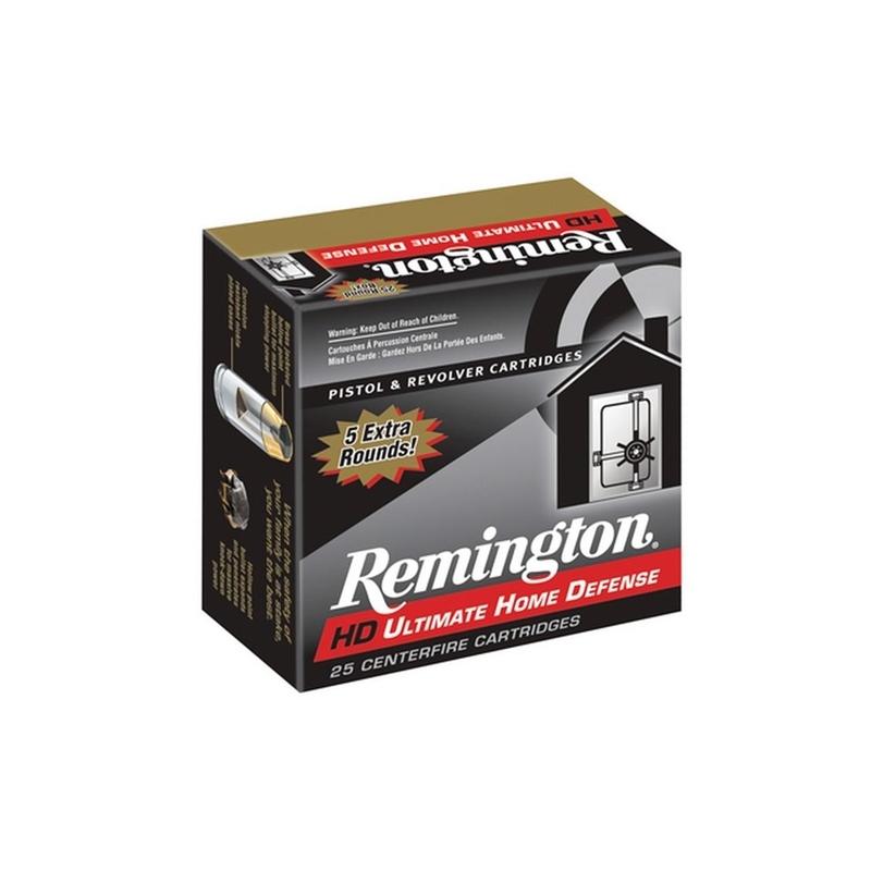 Remington Ultimate Home Defense 380 ACP Auto Ammo 102 Grain Brass Jacketed Hollow Point