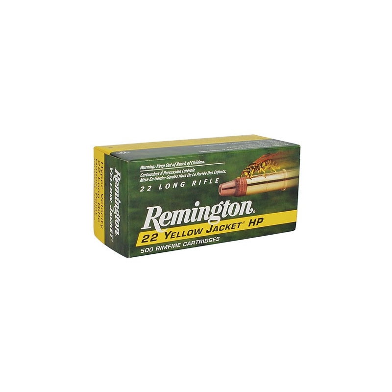 Remington Yellow Jacket Hyper Velocity 22 Long Rifle Ammo 33 Grain Plated Truncated Cone Hollow Point