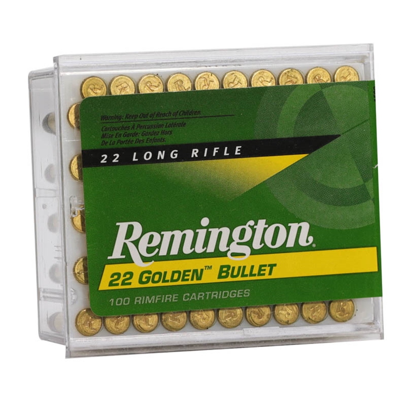 Remington Golden Bullet 22 Long Rifle Ammo 40 Grain High Velocity Plated Lead Round Nose