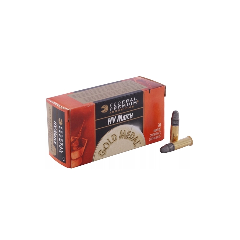 Federal Gold Medal Target 22 Long Rifle Ammo 40 Grain Lead Round Nose