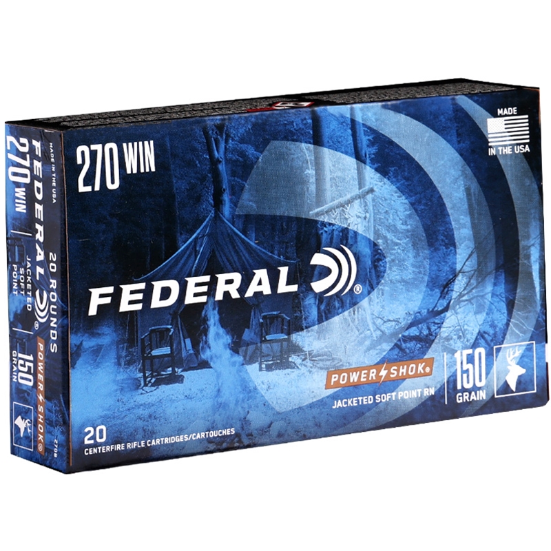 Federal Power-Shok 270 Winchester Ammo 150 Grain Jacketed Soft Point - 270B